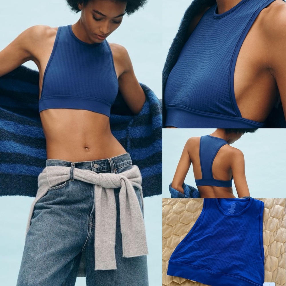 NWT Anthropologie The Reegan Seamless Ribbed Cropped High-Neck Tank